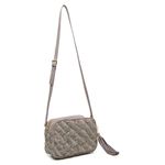 Bolsa Pequena em Couro de Pirarucu (Arapaima gigas) Fendy fumê Esc. Natural 