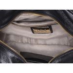 Bolsa Pequena em Couro de Pirarucu (Arapaima gigas) Preto Esc. Natural 