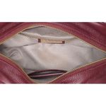 Bolsa Pequena em Couro de Pirarucu (Arapaima gigas) Vinho Esc. Natural 