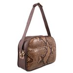 Bolsa Tiracolo em Couro de Cobra (Python reticulatus) Bege