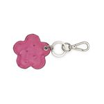 Chaveiro Flor em Couro de Avestruz (Struthio camelus) - ROSA