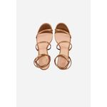 SANDALIA TRES TIRAS SALTO BLOCO - BRONZE