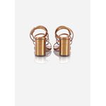 SANDALIA TRES TIRAS SALTO BLOCO - BRONZE