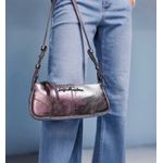 BOLSA LB RETANGULAR ALÇA COURO - TITANIO