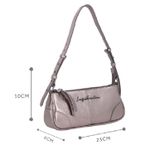 BOLSA LB RETANGULAR ALÇA COURO - TITANIO