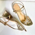 SANDALIA BLOCO TIRAS SALOME LATERAL- OURO LIGHT