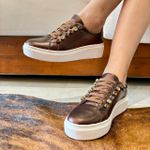 TENIS METALIZADO BROW ELASTICO E STRASS TOPAZIO