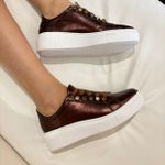 TENIS METALIZADO BROW ELASTICO E STRASS TOPAZIO