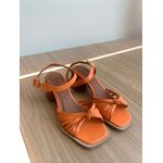 SANDALIA SALTO BLOCO TIRINHAS - LARANJA