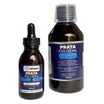 Kit com 1 Prata coloidal New Quantic Frequenciada 250ml + 1 Prata coloidal New Quantic Frequenciada 60ml com conta gotas