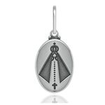 Pingente Oval com Nossa Senhora Aparecida Fosca em Prata 925