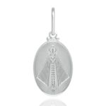 Pingente Oval com Nossa Senhora Aparecida Fosca em Prata 925