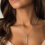 Pingente Crucifixo com Cristo Lenho em Prata 925