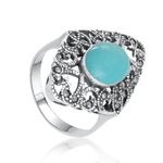 Anel Resina Oval Colorida com Marcassitas em Prata 925