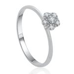 Anel Flor com Zircônias em Prata 925