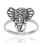 Anel Elefante Indiano Aro Fino em Prata 925