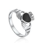 Anel Claddagh com Resina Colorida em Prata 925
