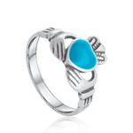 Anel Claddagh com Resina Colorida em Prata 925