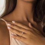Anel Solitário com Zircônia Seis Garras em Prata 925