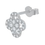 Brinco Flor com Pedras Zircônias em Prata 925