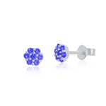 Brinco Flor Pequena Zircônias em Prata 925