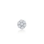 Brinco Flor Pequena Zircônias em Prata 925