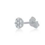Brinco Flor Pequena Zircônias em Prata 925