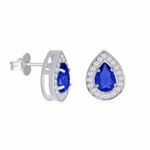 Brinco Gota Pedras Zircônias em Prata 925