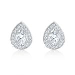 Brinco Gota Pedras Zircônias em Prata 925