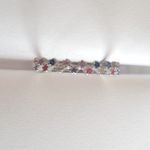 Anel Flores Zig Zag com Zircônias Coloridas Prata 925