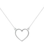 Conjunto Amores em Prata 925 (anel, brinco e corrente com coração fio vazado)