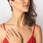 Conjunto Amores em Prata 925 (anel, brinco e corrente com coração fio vazado)