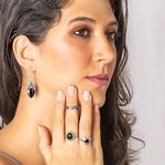 Conjunto Gota com Resina Colorida em Prata 925 (brinco e 01 anel em gota resina)