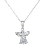 Pingente Anjo com Zircônia Cristal em Prata 925