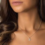 Pingente Medalha Redondo Nossa Senhora Aparecida com Pedras Zircônias em Prata 925