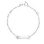 Pulseira Infantil Plaquinha com Estrela Vazada Nome Personalizado Elo Português em Prata 925