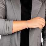 Pulseira Masculina Elo Grumet Fina em Prata 925