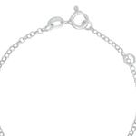 Pulseira Infantil Plaquinha com Flor Vazada Nome Personalizado Elo Português em Prata 925