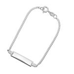 Pulseira Infantil Plaquinha Nome Personalizado Elo Grumet em Prata 925