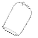 Pulseira Infantil Plaquinha Nome Personalizado Elo Grumet em Prata 925