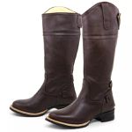 Bota Hípica Feminina Couro Floater Chocolate - Tatu Virado 