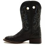 Bota Texana Exótica Masculina Couro Avestruz Preto e Floater Preto - Tatu Virado 