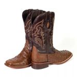 Bota Texana Exótica Masculina Couro Avestruz Tabaco e Dallas Café – Tatu Virado 