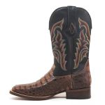 Bota Texana Exótica Masculina Couro Jacaré Tabaco e Floater Preto – Tatu Virado 