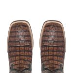 Bota Texana Exótica Masculina Couro Jacaré Tabaco e Floater Preto – Tatu Virado 
