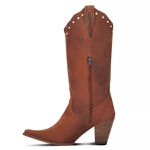 Bota Texana Feminina Couro Crazy Horse Sela Com Strass – Tatu Virado