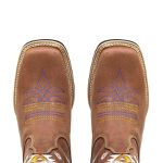 Bota Texana Feminina Couro Rustic Café Bico Quadrado – Tatu Virado