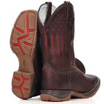 Bota Texana Masculina Couro Fóssil Café Borado Estrelas – Tatu Virado