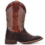 Bota Texana Masculina Couro Fóssil Café e Croassant – Tatu Virado