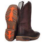 Bota Texana Masculina Couro Fóssil Café Lisa Sola Jump Costurada na Lateral – Tatu Virado